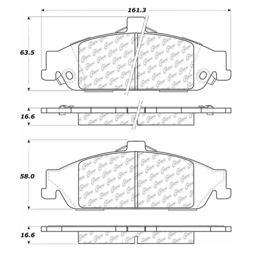 CENTRIC PARTS 102.07270 C-Tek Semi-Metallic Brake Pads with Shims