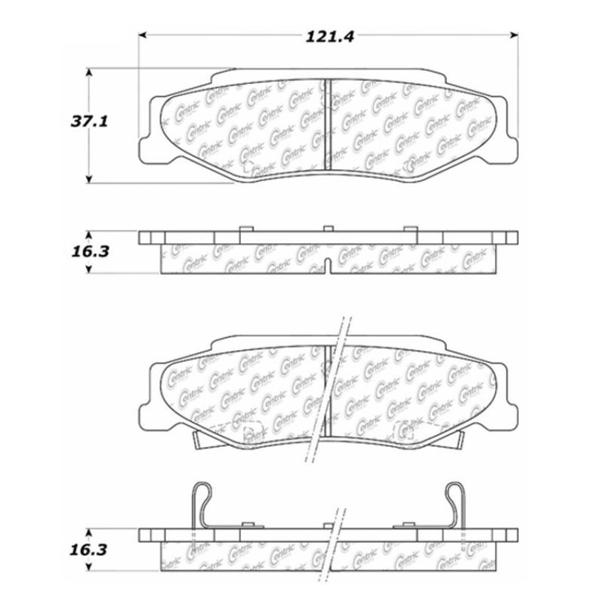 CENTRIC PARTS 102.07320 C-Tek Semi-Metallic Brake Pads with Shims