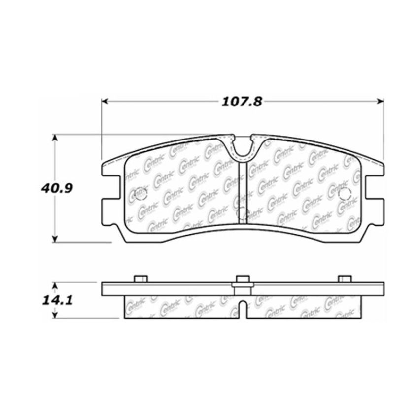 CENTRIC PARTS 102.07540 C-Tek Semi-Metallic Brake Pads with Shims