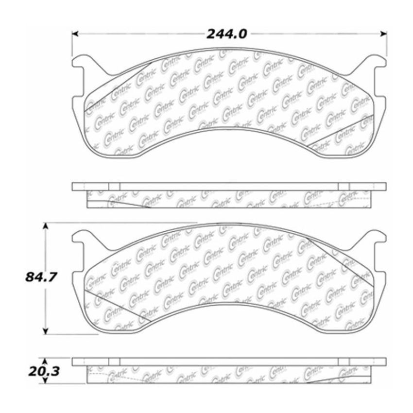 CENTRIC PARTS 102.07860 C-Tek Semi-Metallic Brake Pads with Shims