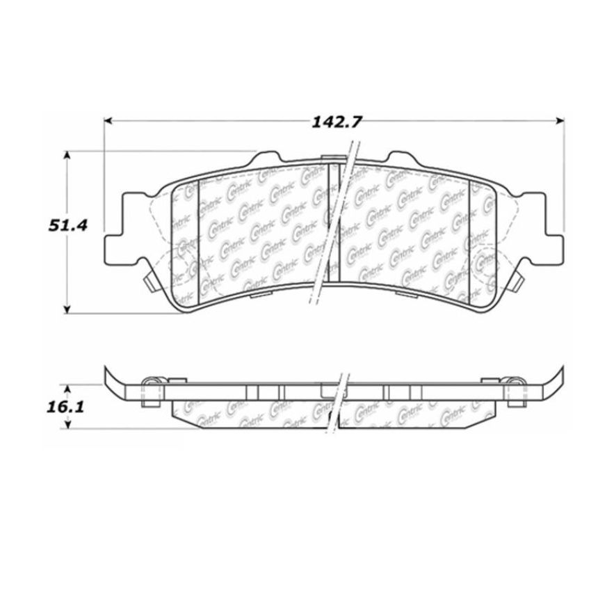 CENTRIC PARTS 102.07920 C-Tek Semi-Metallic Brake Pads with Shims