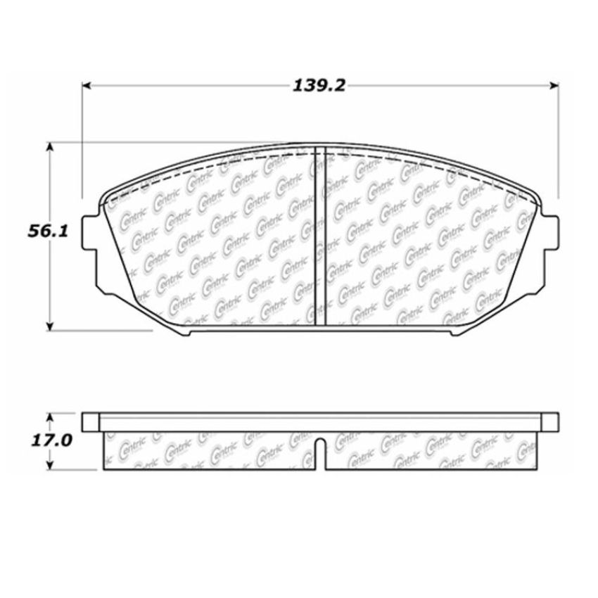 CENTRIC PARTS 102.07930 C-Tek Semi-Metallic Brake Pads with Shims