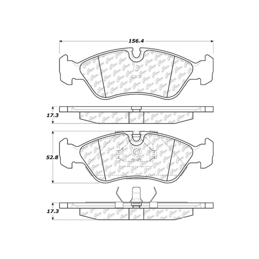 CENTRIC PARTS 102.07960 C-Tek Semi-Metallic Brake Pads with Shims