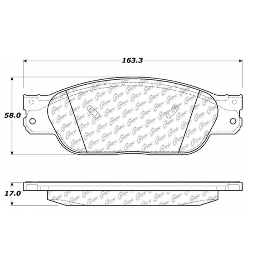 CENTRIC PARTS 102.08050 C-Tek Semi-Metallic Brake Pads with Shims