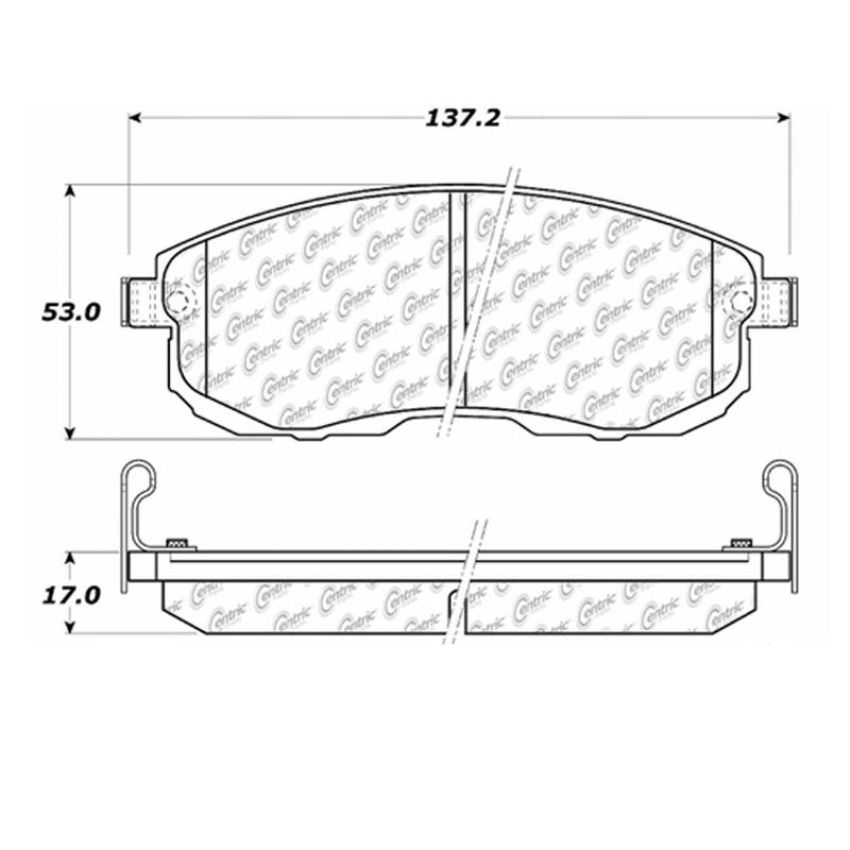 CENTRIC PARTS 102.08150 C-Tek Semi-Metallic Brake Pads with Shims