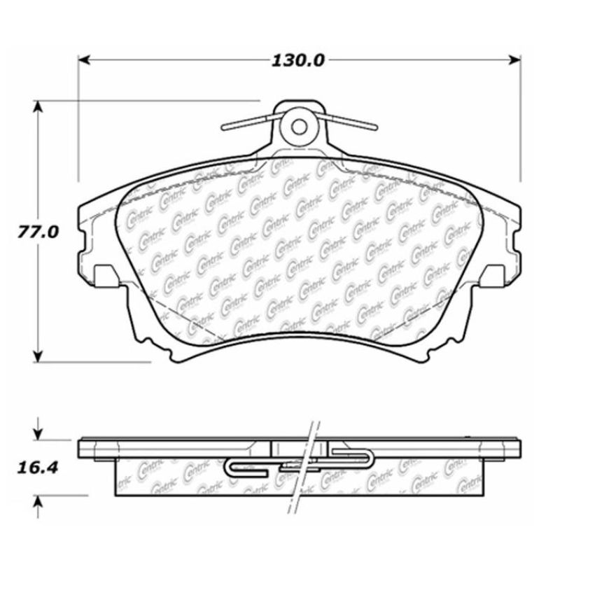 CENTRIC PARTS 102.08370 C-Tek Semi-Metallic Brake Pads with Shims