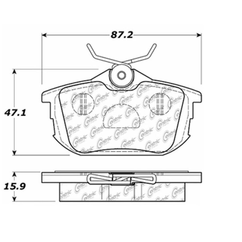 CENTRIC PARTS 102.08380 C-Tek Semi-Metallic Brake Pads with Shims