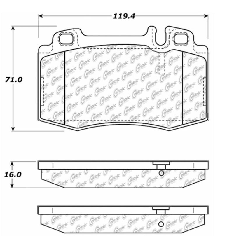 CENTRIC PARTS 102.08470 C-Tek Semi-Metallic Brake Pads with Shims