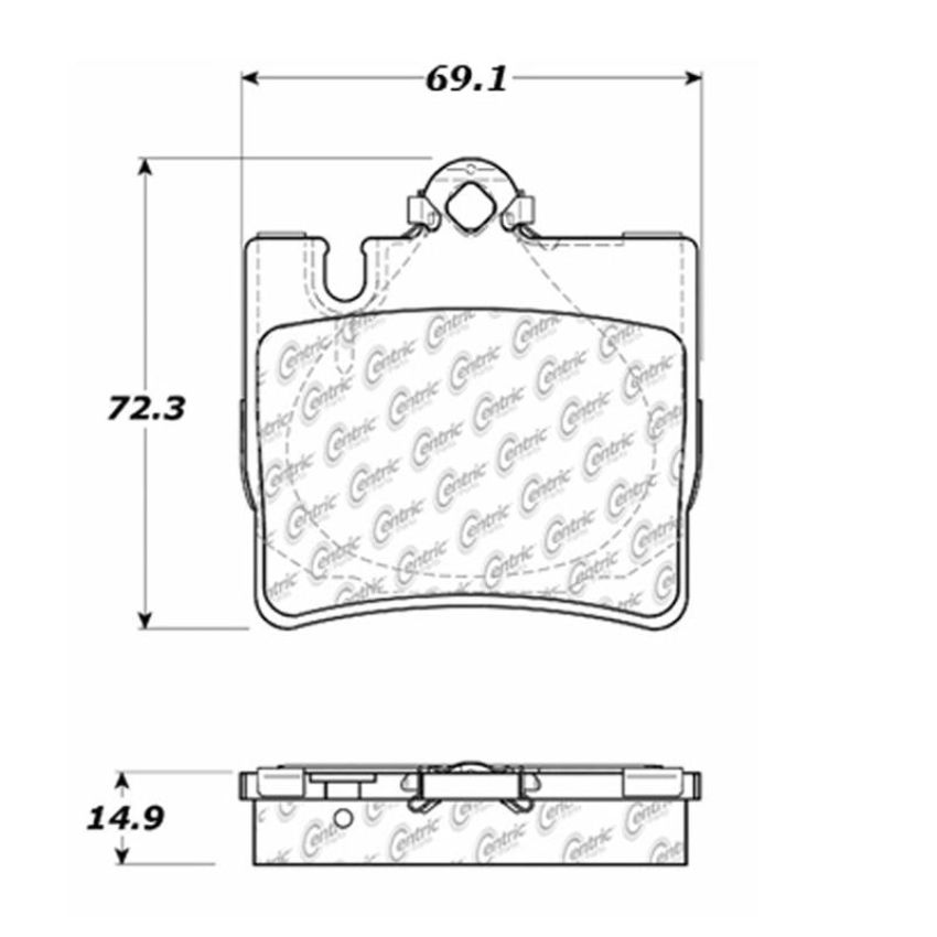 CENTRIC PARTS 102.08480 C-Tek Semi-Metallic Brake Pads with Shims