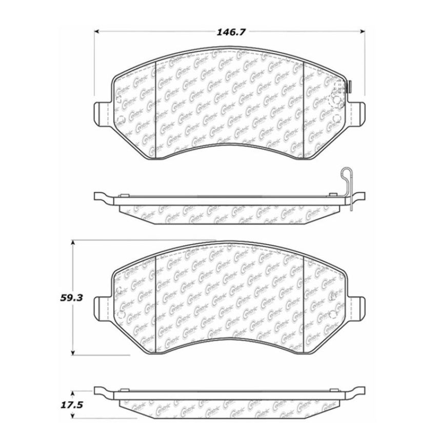 CENTRIC PARTS 102.08560 C-Tek Semi-Metallic Brake Pads with Shims