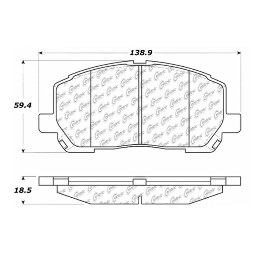 CENTRIC PARTS 102.08840 C-Tek Semi-Metallic Brake Pads with Shims