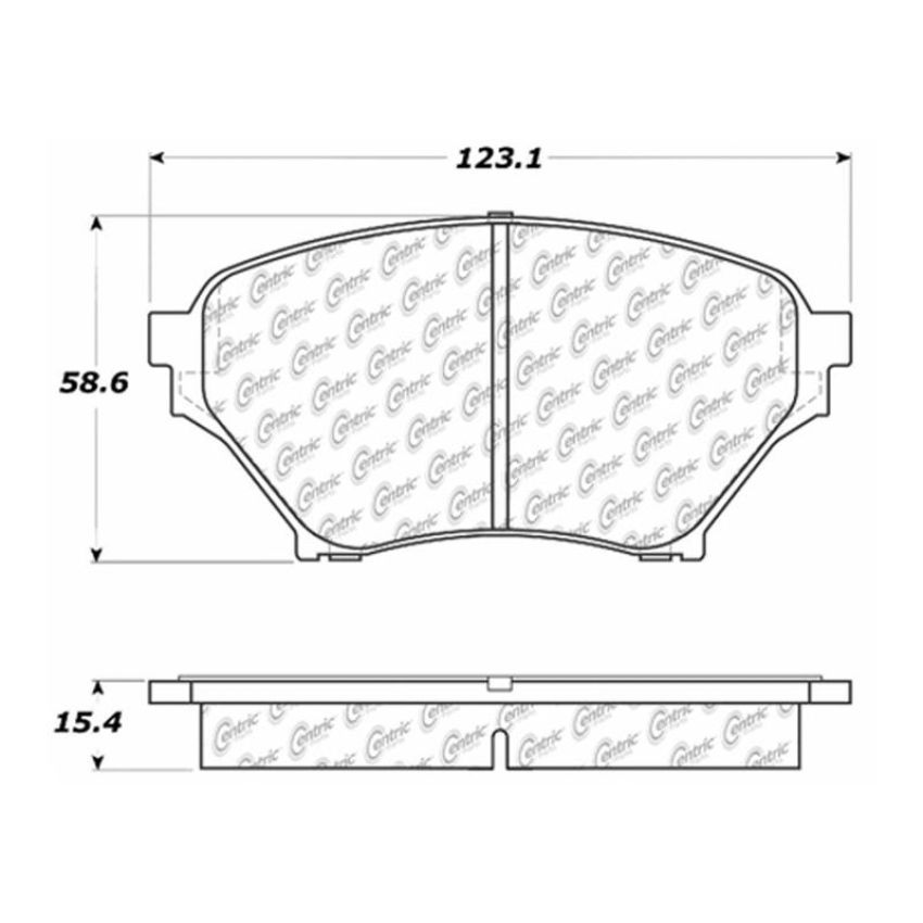 CENTRIC PARTS 102.08900 C-Tek Semi-Metallic Brake Pads with Shims