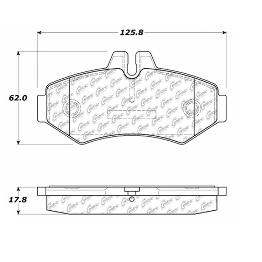 CENTRIC PARTS 102.09280 C-Tek Semi-Metallic Brake Pads with Shims