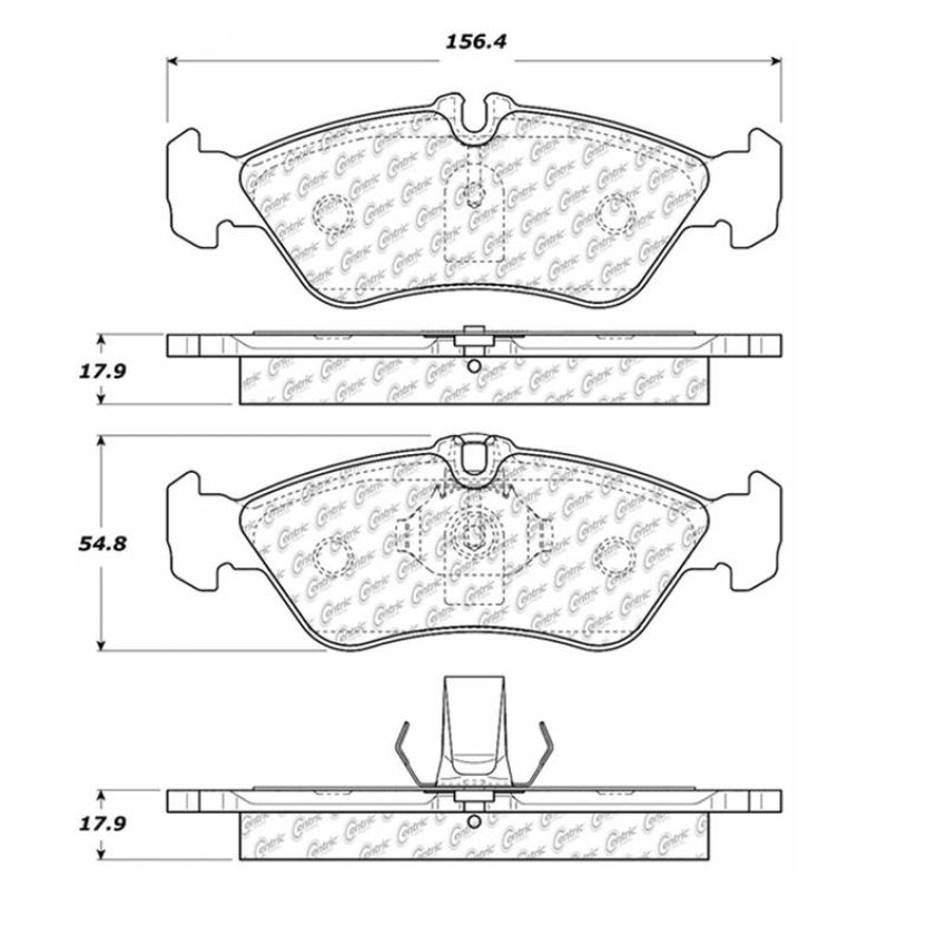 CENTRIC PARTS 102.10060 C-Tek Semi-Metallic Brake Pads with Shims