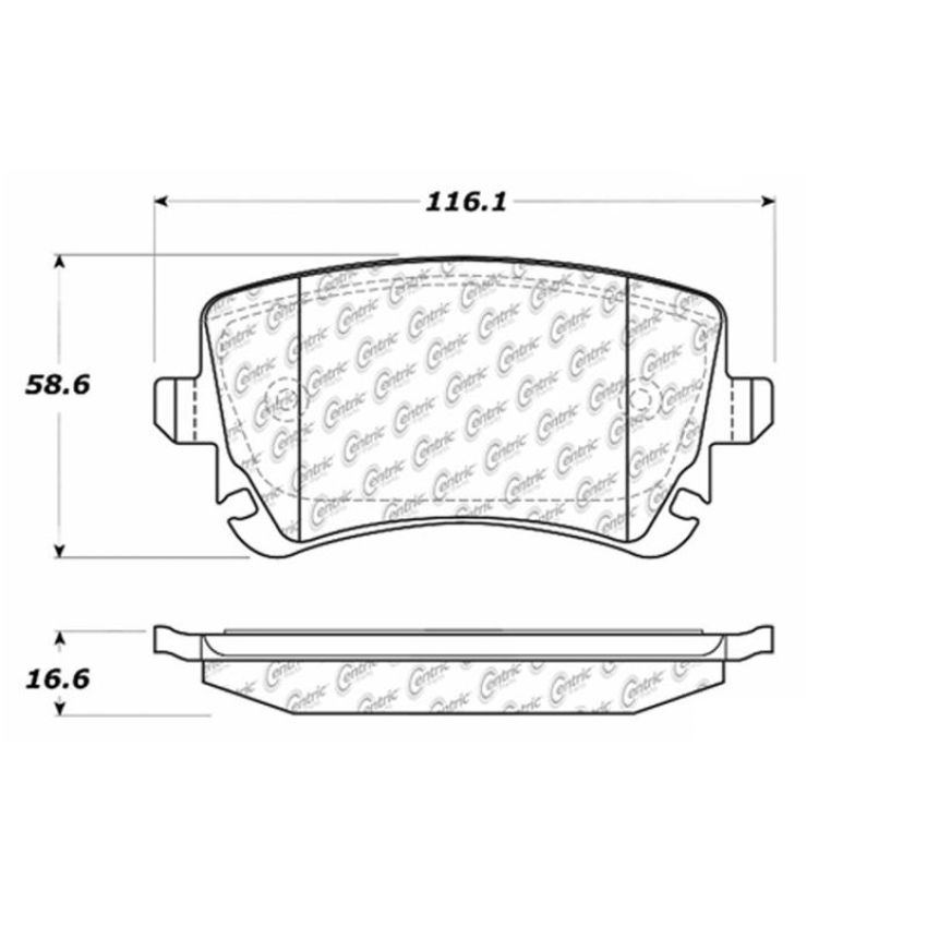 CENTRIC PARTS 102.10180 C-Tek Semi-Metallic Brake Pads with Shims
