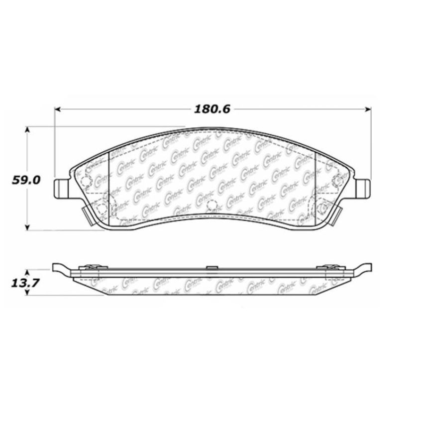 CENTRIC PARTS 102.10190 C-Tek Semi-Metallic Brake Pads with Shims