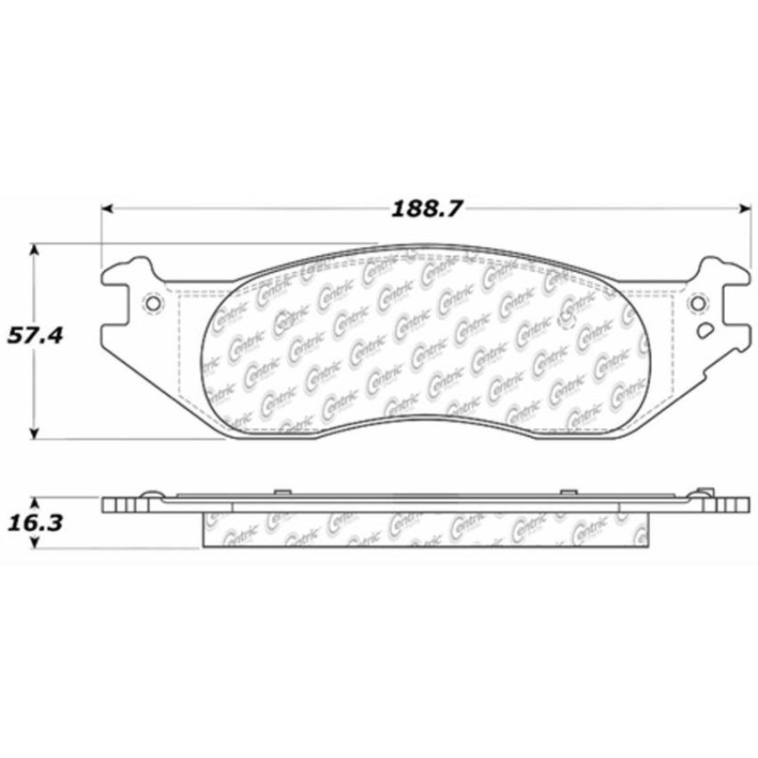 CENTRIC PARTS 102.10450 C-Tek Semi-Metallic Brake Pads with Shims