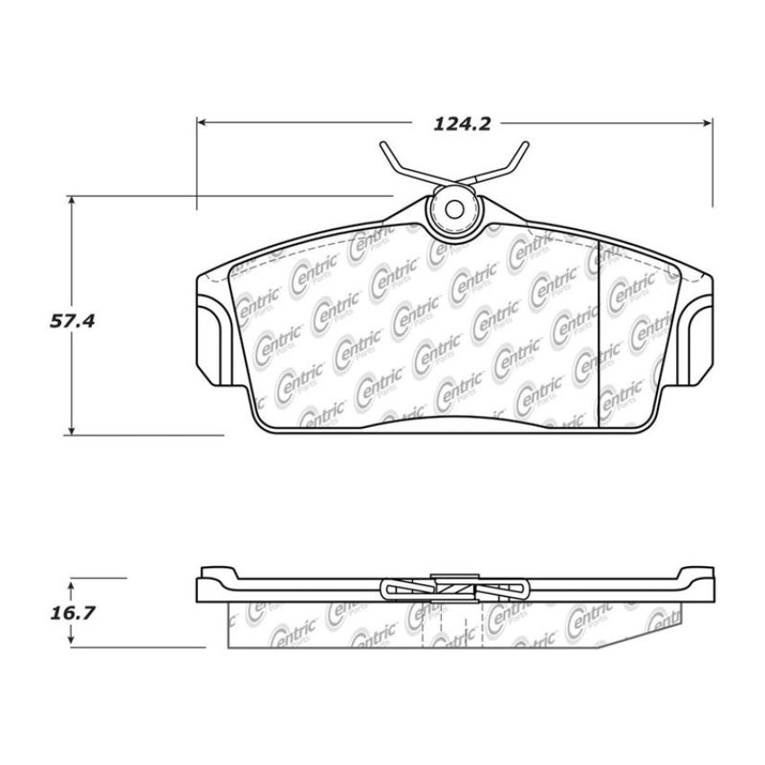 CENTRIC PARTS 102.11470 C-Tek Semi-Metallic Brake Pads with Shims