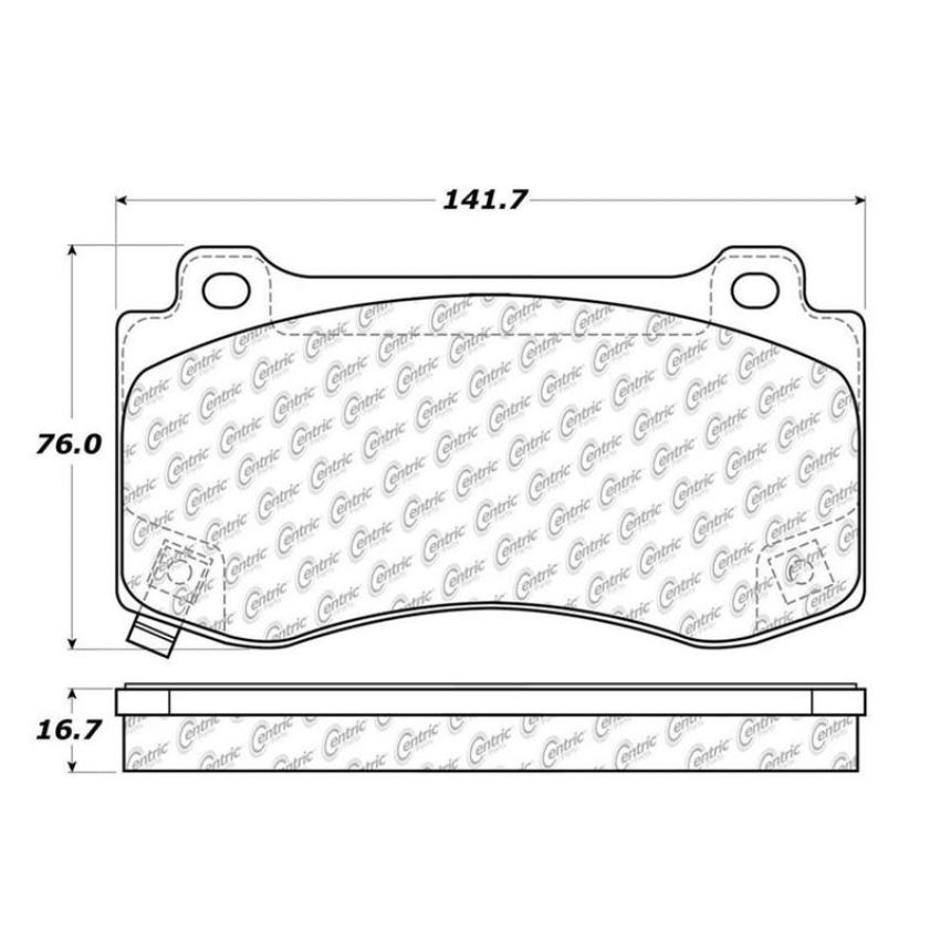 CENTRIC PARTS 102.11490 C-Tek Semi-Metallic Brake Pads with Shims
