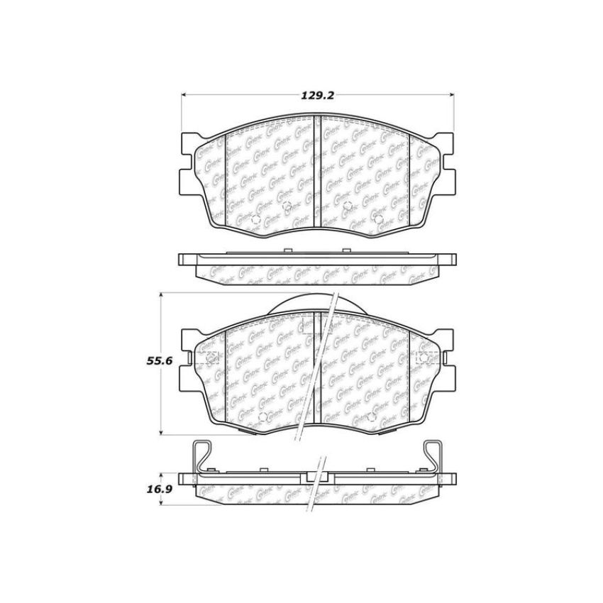 CENTRIC PARTS 102.11560 C-Tek Semi-Metallic Brake Pads with Shims