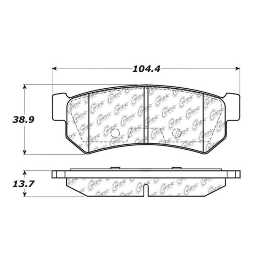 CENTRIC PARTS 102.13150 C-Tek Semi-Metallic Brake Pads with Shims
