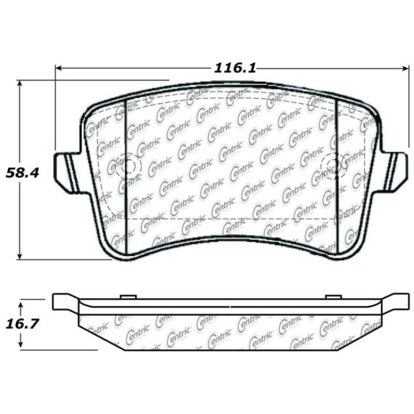 CENTRIC PARTS 102.13860 C-Tek Semi-Metallic Brake Pads with Shims