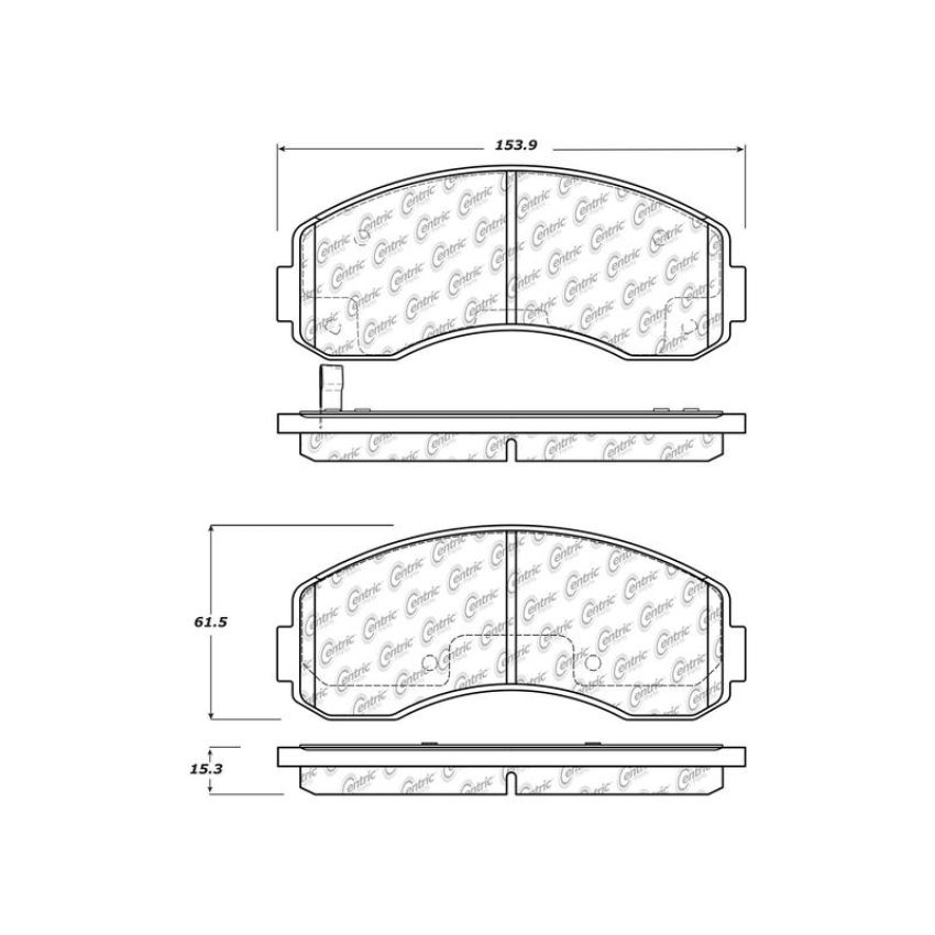 CENTRIC PARTS 102.15130 C-Tek Semi-Metallic Brake Pads with Shims