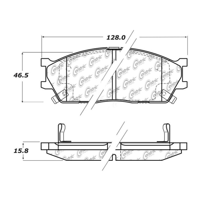 CENTRIC PARTS 102.15150 C-Tek Semi-Metallic Brake Pads with Shims