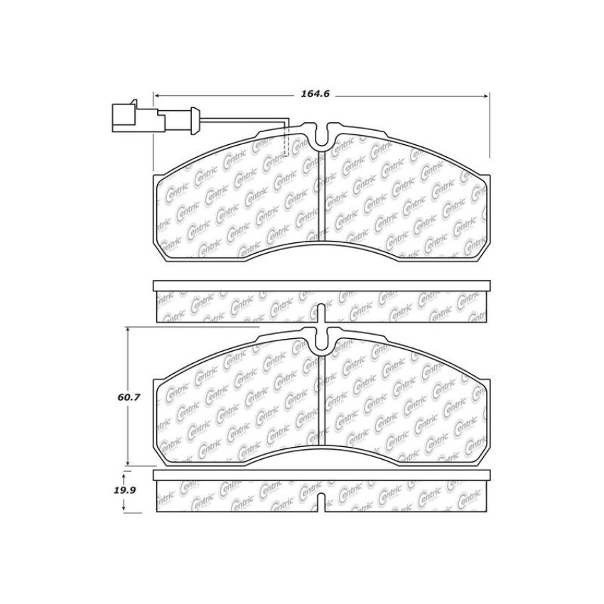 CENTRIC PARTS 102.16220 C-Tek Semi-Metallic Brake Pads with Shims