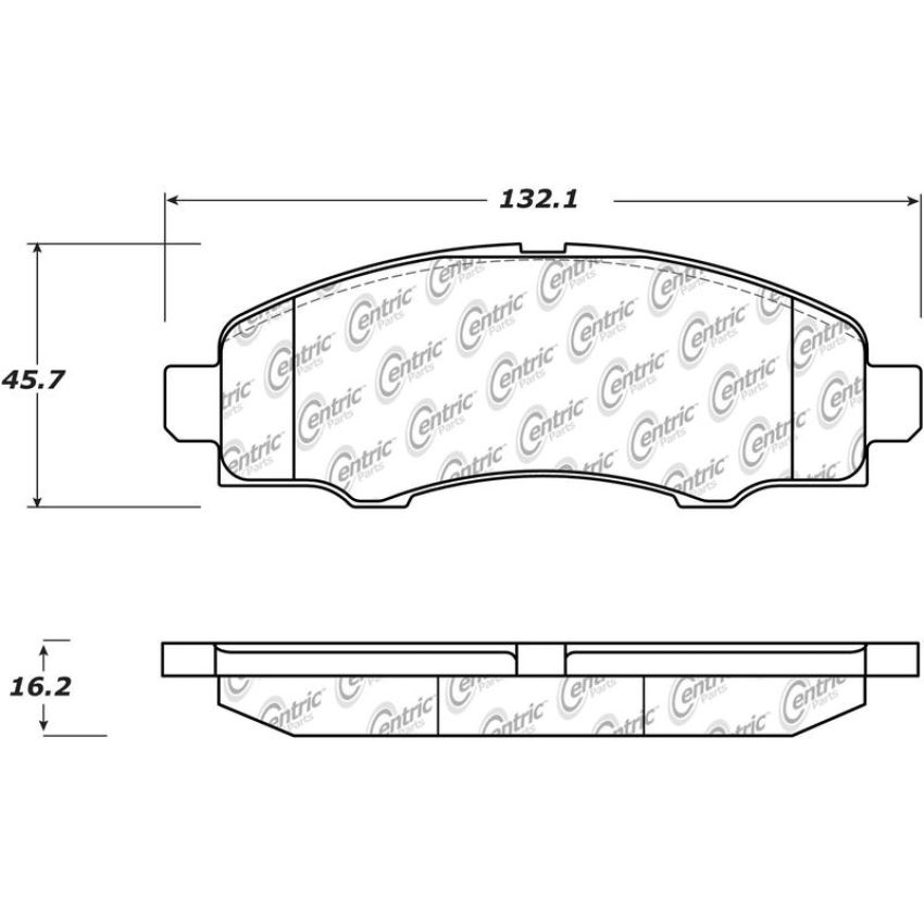 CENTRIC PARTS 102.16380 C-Tek Semi-Metallic Brake Pads with Shims