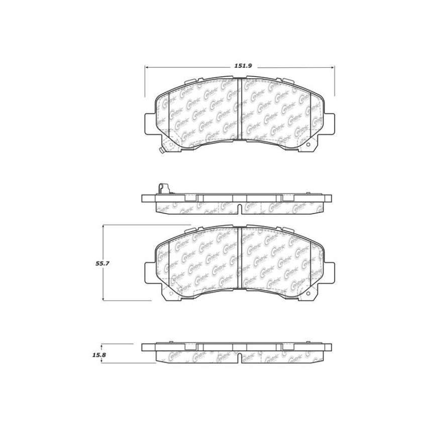 CENTRIC PARTS 102.16770 C-Tek Semi-Metallic Brake Pads with Shims