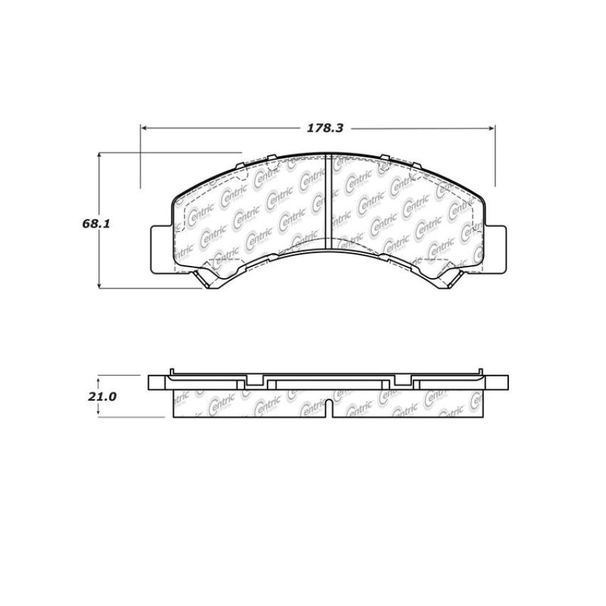 CENTRIC PARTS 102.17000 C-Tek Semi-Metallic Brake Pads with Shims