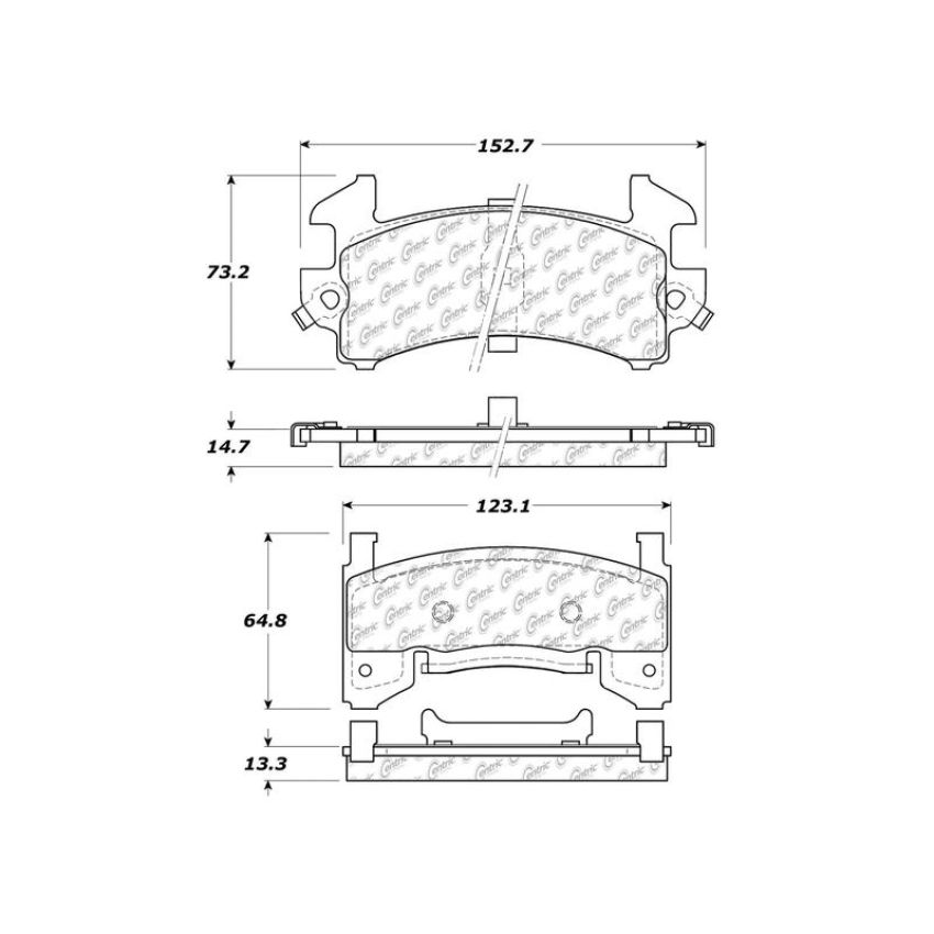 CENTRIC PARTS 103.01540 C-Tek Ceramic Brake Pads with Shims