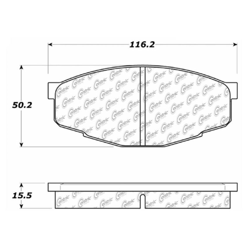 CENTRIC PARTS 103.02070 C-Tek Ceramic Brake Pads with Shims