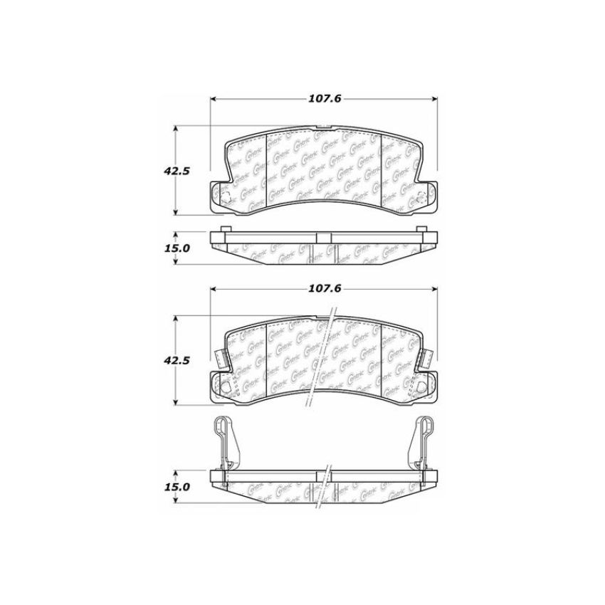 CENTRIC PARTS 103.03250 C-Tek Ceramic Brake Pads with Shims