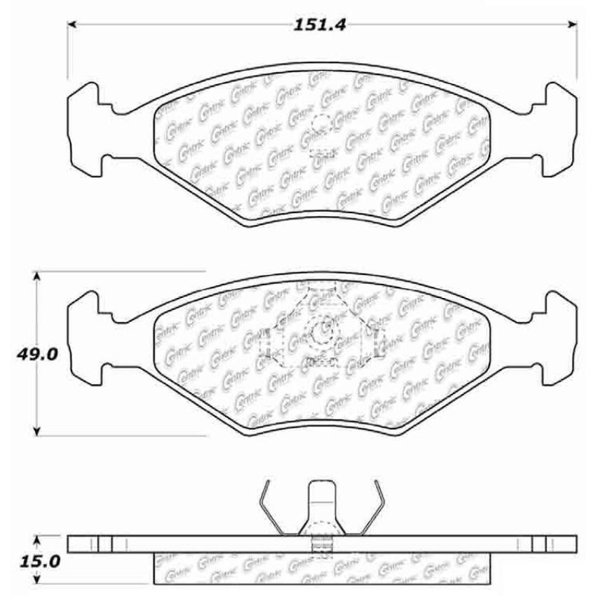 CENTRIC PARTS 103.03501 C-Tek Ceramic Brake Pads with Shims