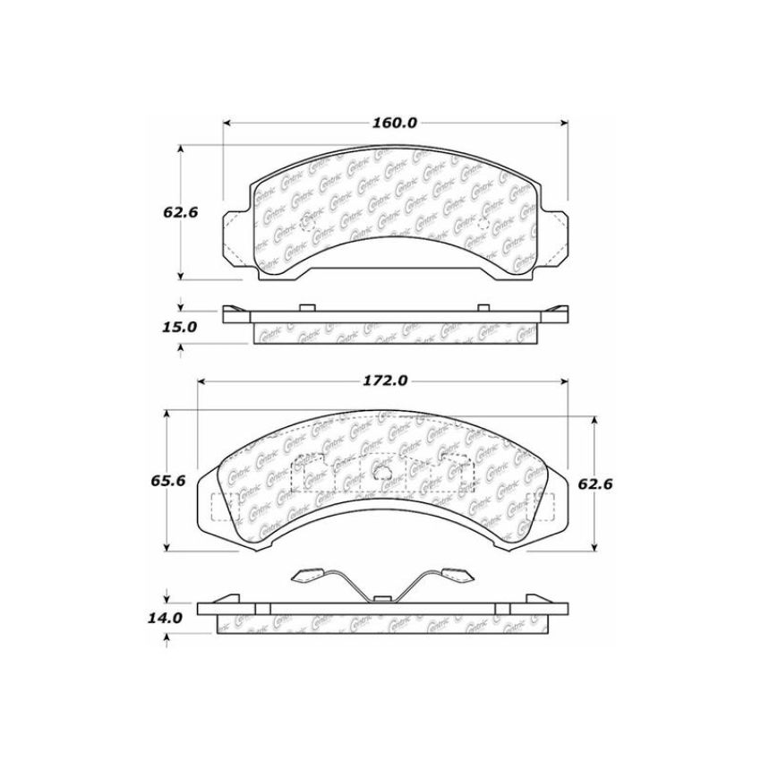 CENTRIC PARTS 103.03870 C-Tek Ceramic Brake Pads with Shims