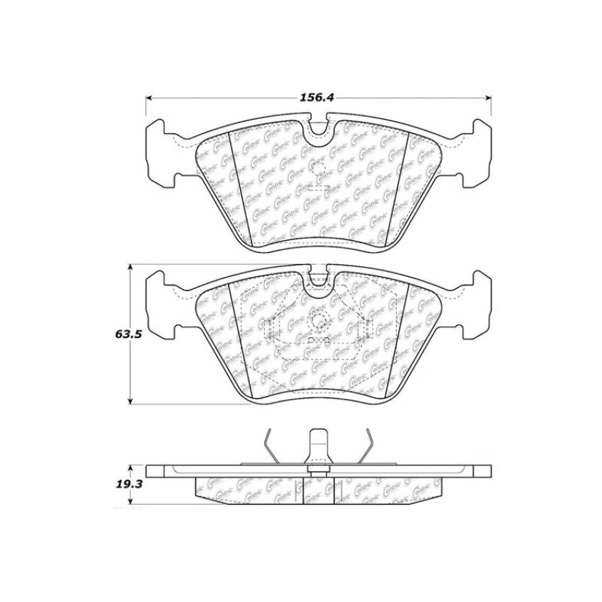 CENTRIC PARTS 103.03940 C-Tek Ceramic Brake Pads with Shims
