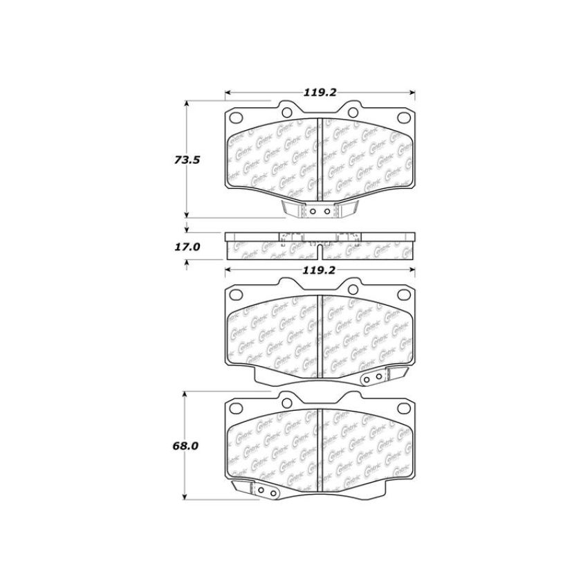CENTRIC PARTS 103.04360 C-Tek Ceramic Brake Pads with Shims