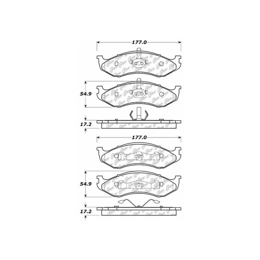 CENTRIC PARTS 103.04770 C-Tek Ceramic Brake Pads with Shims