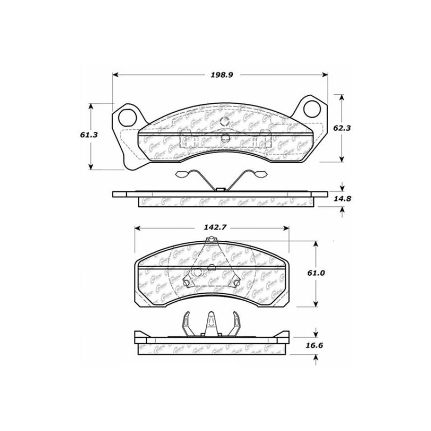 CENTRIC PARTS 103.04990 C-Tek Ceramic Brake Pads with Shims