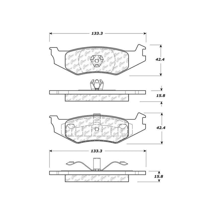 CENTRIC PARTS 103.05120 C-Tek Ceramic Brake Pads with Shims