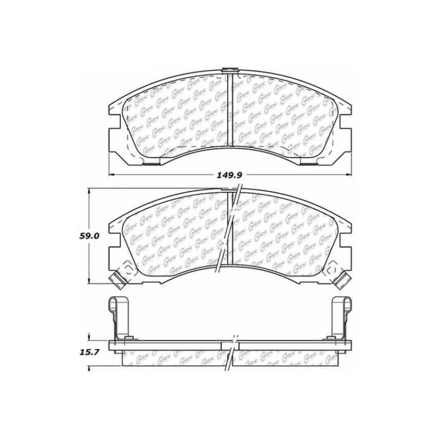 CENTRIC PARTS 103.05300 C-Tek Ceramic Brake Pads with Shims