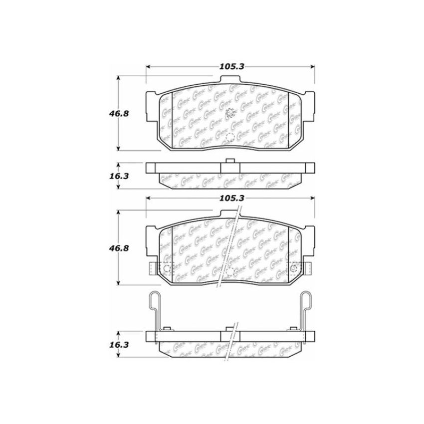 CENTRIC PARTS 103.05400 C-Tek Ceramic Brake Pads with Shims
