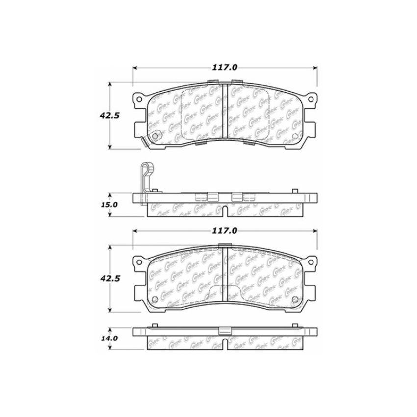 CENTRIC PARTS 103.05530 C-Tek Ceramic Brake Pads with Shims