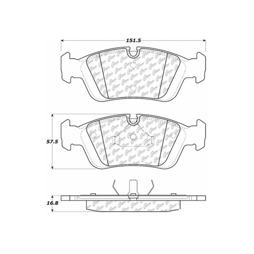 CENTRIC PARTS 103.05580 C-Tek Ceramic Brake Pads with Shims