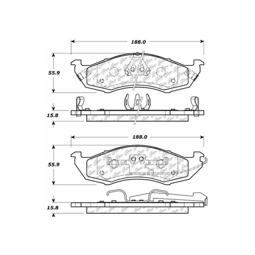 CENTRIC PARTS 103.05760 C-Tek Ceramic Brake Pads with Shims