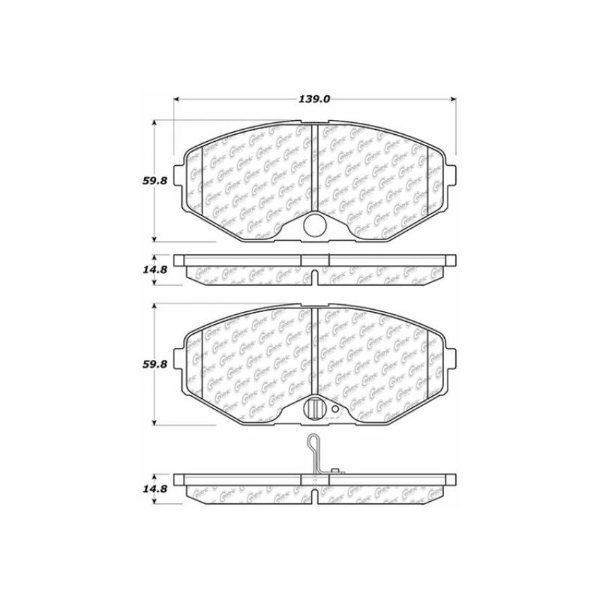 CENTRIC PARTS 103.05870 C-Tek Ceramic Brake Pads with Shims