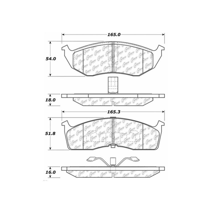 CENTRIC PARTS 103.05910 C-Tek Ceramic Brake Pads with Shims
