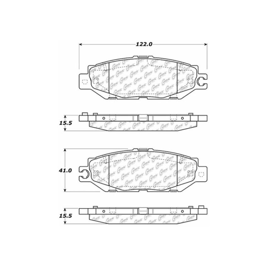 CENTRIC PARTS 103.06130 C-Tek Ceramic Brake Pads with Shims